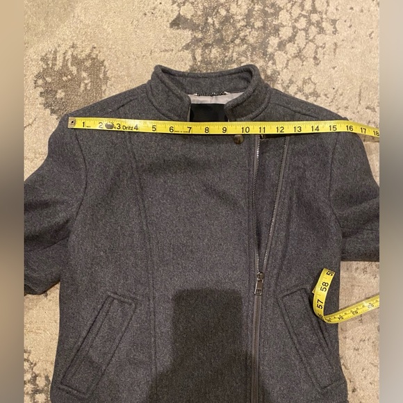Banana Republic Italian Melton Moto Jacket Dark Charcoal Gray - Picture 10 of 12